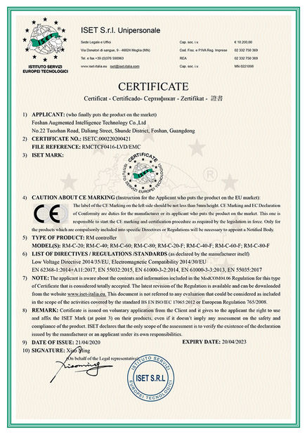 China Foshan Augmented Intelligence Technology Co., Ltd zertifizierungen